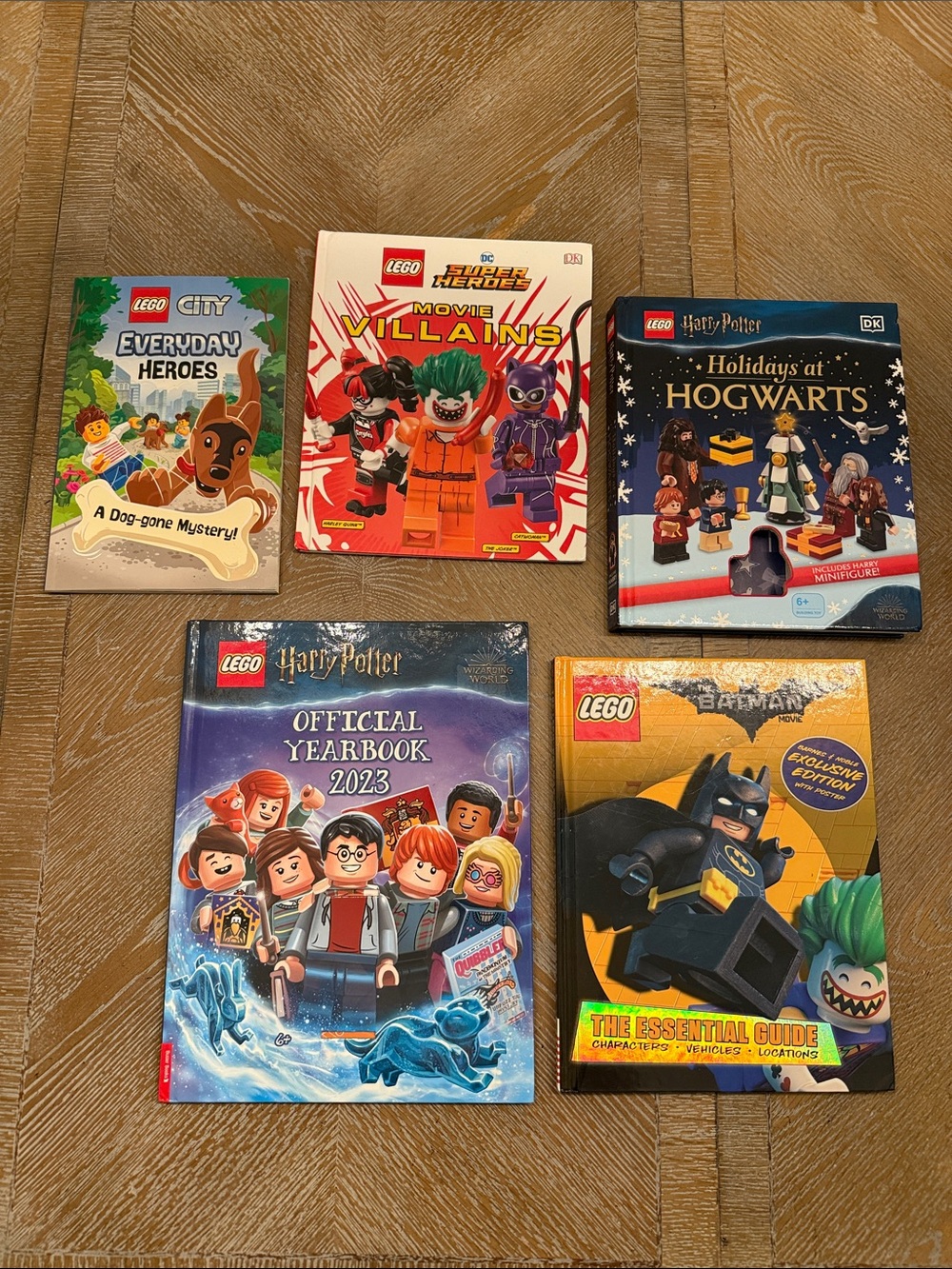 LEGO Kids Book Bundle Harry Potter Batman DC City 5-Piece Lot